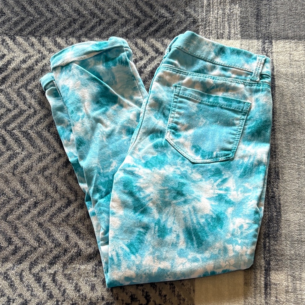 Wonder Nation Kids Aqua Tie-Dye Skinny Bottoms